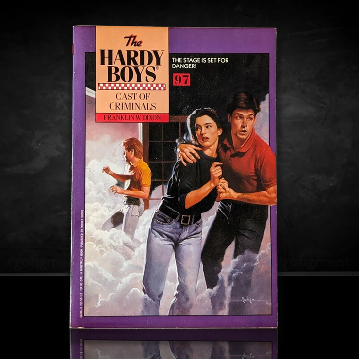 Image of a Hardy Boys Paperback book featuring 102 Terminal Shock - The Hardy Boys Paperback Book - Vintage 1990