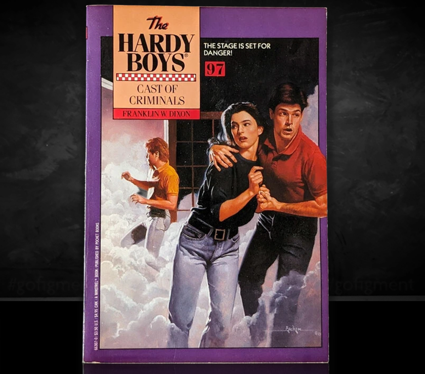 Image of a Hardy Boys Paperback book featuring 102 Terminal Shock - The Hardy Boys Paperback Book - Vintage 1990