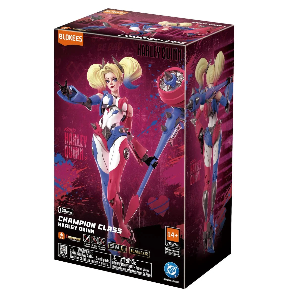 Harley Quinn 6-Inch Model Kit - DC Champion Class CC04 Blokees collectible toy box
