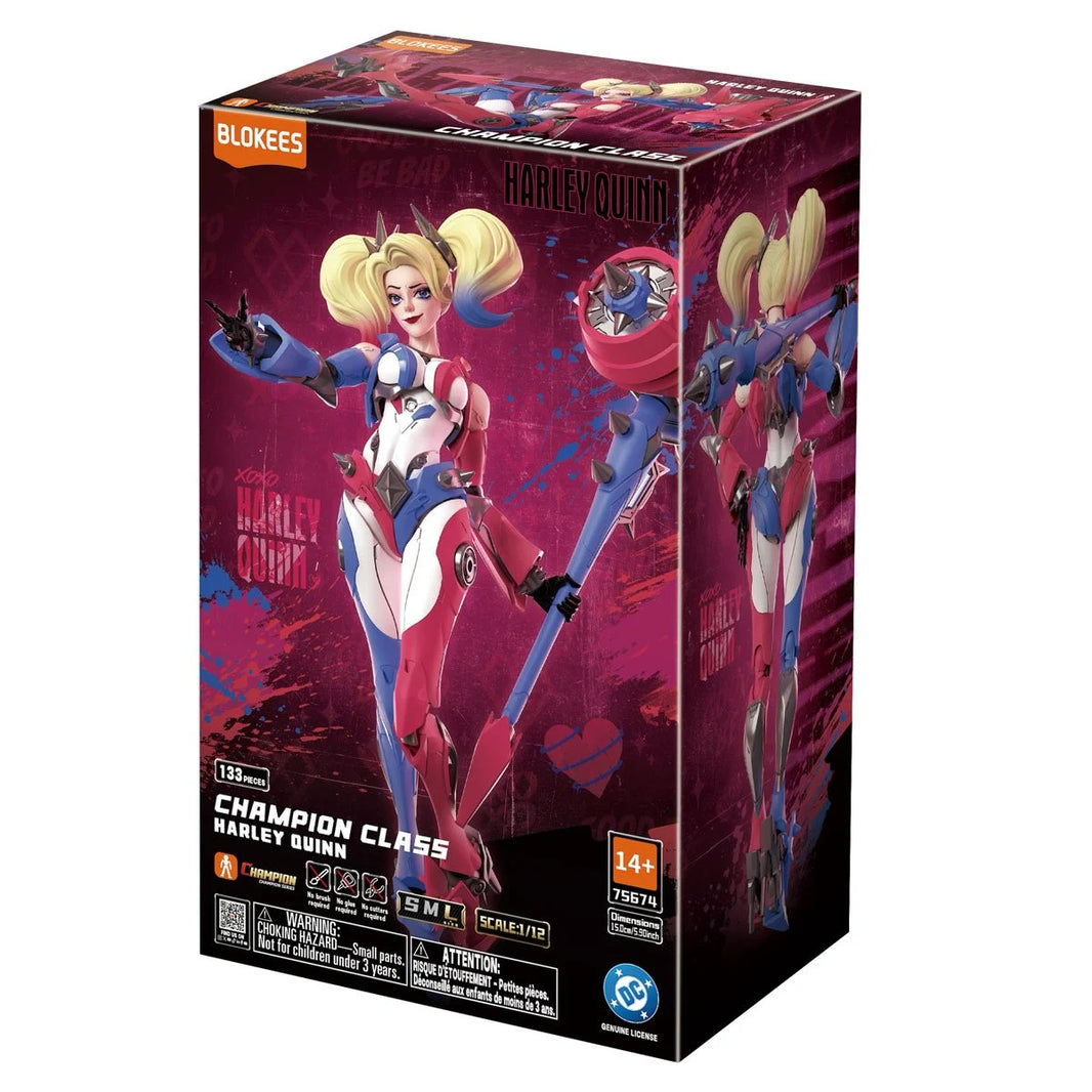 Harley Quinn 6-Inch Model Kit - DC Champion Class CC04 Blokees collectible toy box