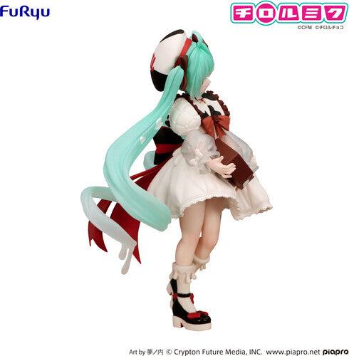 Hatsune Miku x TIROL Choco: Milk Chocolate Version – Trio-Try-iT Statue by Banpresto new in box with flowing teal twintails and detailed dress
