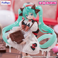 Hatsune Miku x TIROL Choco: Milk Chocolate Version – Trio-Try-iT Statue by Banpresto with mint twin tails and chocolate bar accessory