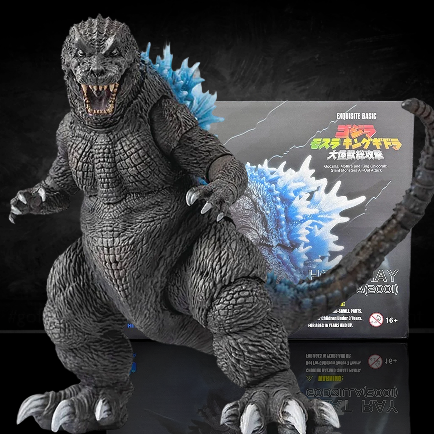 Heat Ray Godzilla 2001 Giant Monsters All-Out Attack Action Figure 7 Inch NIB by Exquisite with detailed sculpt and dynamic pose