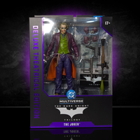McFarlane Toys DC Multiverse The Dark Knight Joker (Heath Ledger) 7" Action Figure in packaging with accessories.