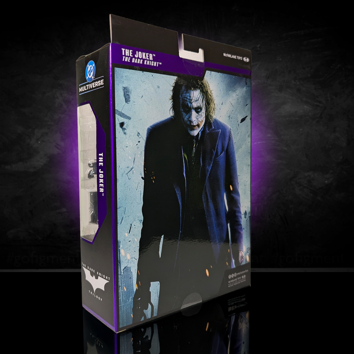 McFarlane Toys DC Multiverse The Dark Knight Joker (Heath Ledger) 7" Action Figure in collectible packaging.