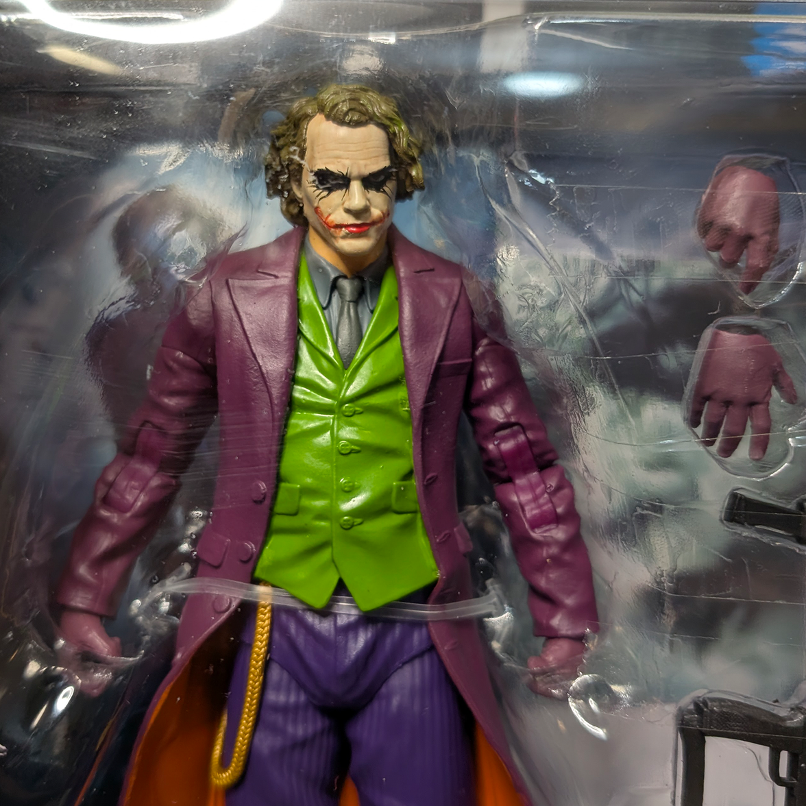 McFarlane Toys DC Multiverse The Dark Knight Joker (Heath Ledger) 7" Action Figure with extra hands in packaging