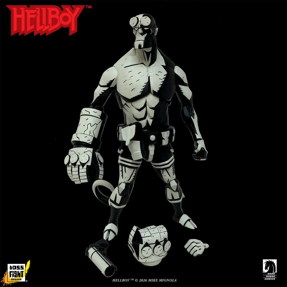 Hellboy Black and White 1:12 Scale Action Figure - Entertainment Earth Exclusive by Boss Fight Studio 7.5 Inches