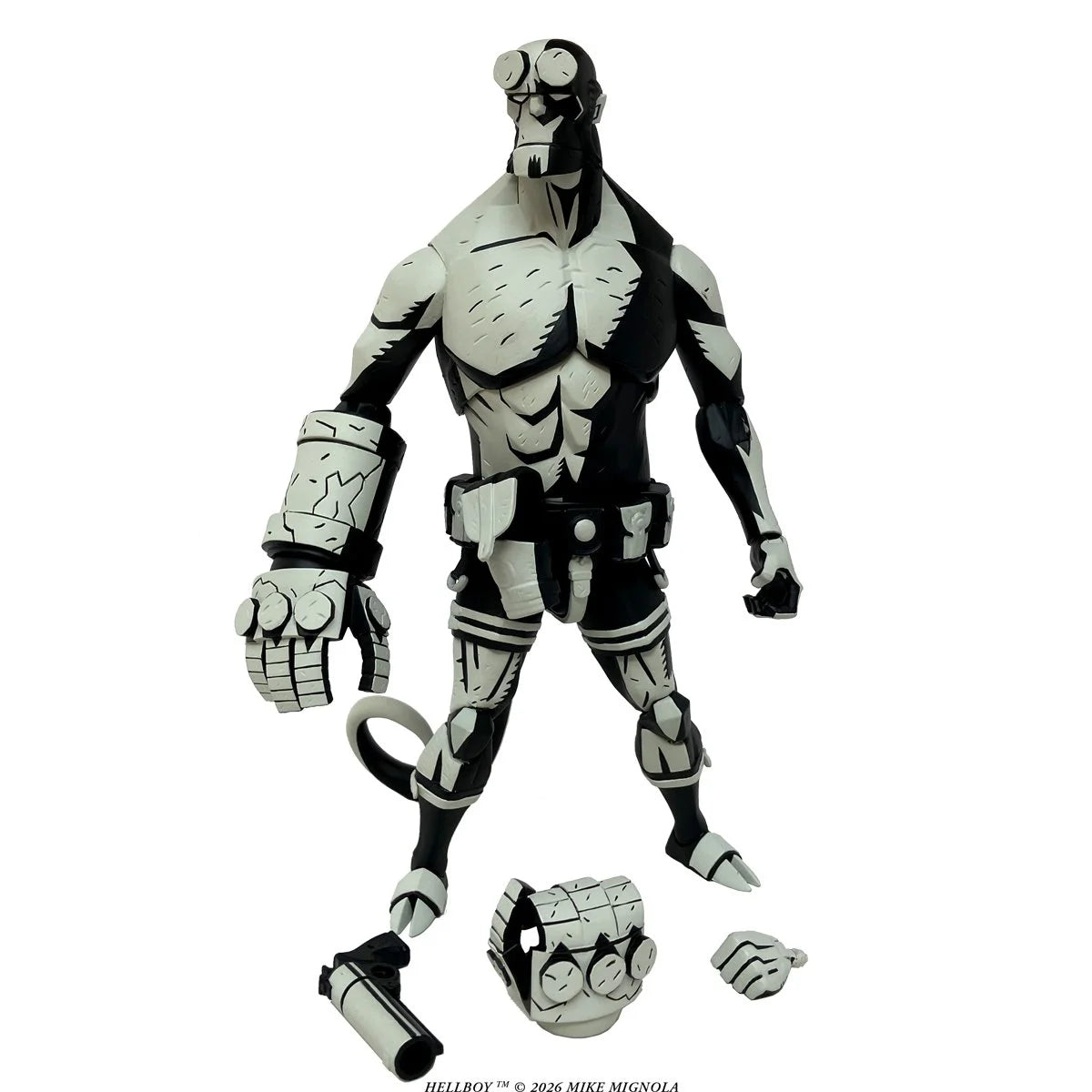 Hellboy Black and White 1:12 Scale Action Figure - Entertainment Earth Exclusive by Boss Fight Studio 7.5 Inches