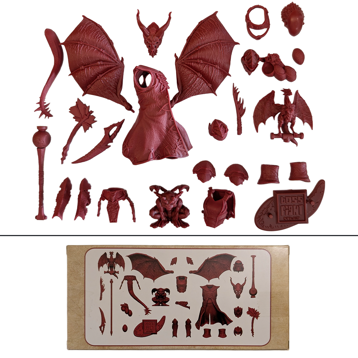 Boss Fight Studio 1:18 Scale Hellfire Red Demon Customizer Kit (Armor, Wings & Weapons Pack for 3.75" - 4" Figures)