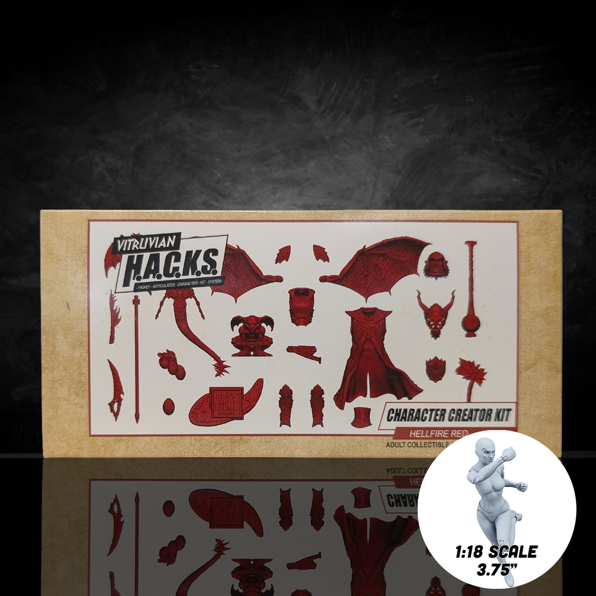 1:18 Scale Hellfire Red Demon Customizer Kit (Armor, Wings & Weapons Pack for 3.75" - 4" Figures)