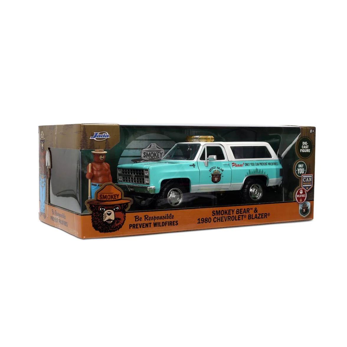 Smokey Bear 1980 Chevy Blazer 1:24 Scale Die-Cast Metal Vehicle with Figure by Jada Toys in box
