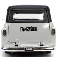 Rear view of Go Figment 1957 Chevy Suburban die-cast vehicle with Frankenstein logo and detailed black roof