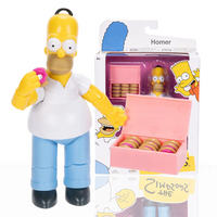 Homer Simpson with Donuts Wave 1 Action Figure The Simpsons 5in Scale by Jakks Pacific with donut box accessory