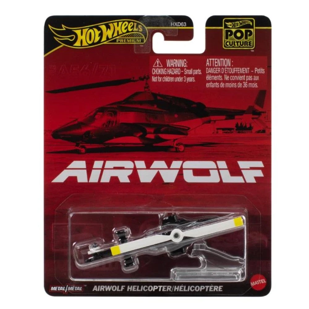 Airwolf Hot Wheels Premium Pop Culture Helicopter 1:64 Scale Die-Cast Model
