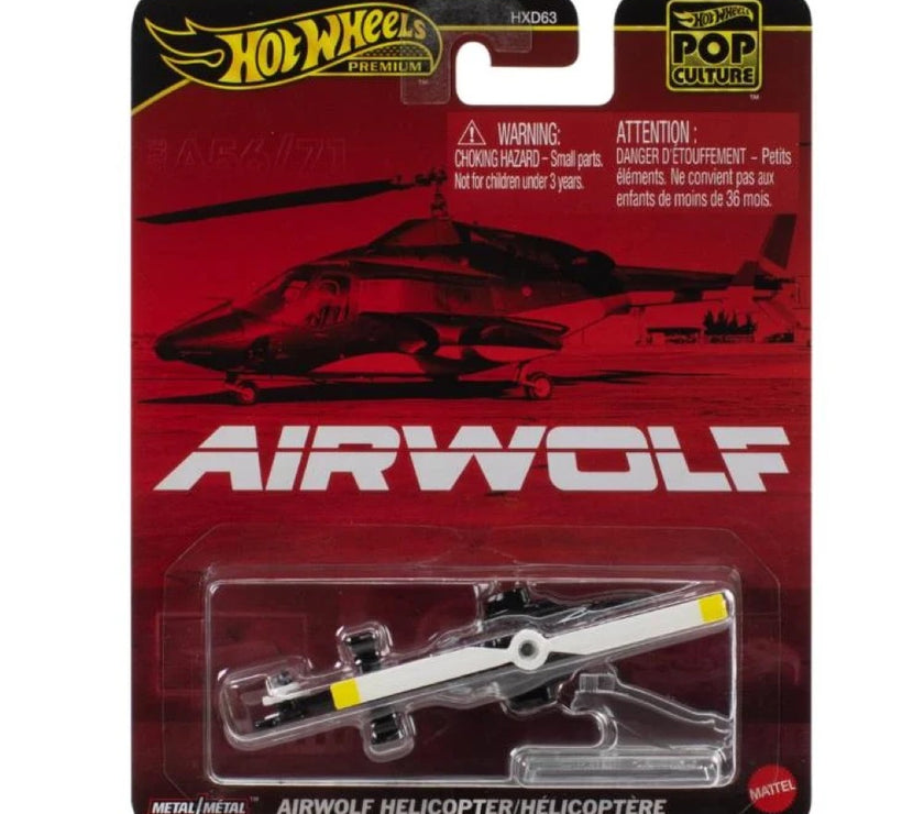 Airwolf Hot Wheels Premium Pop Culture Helicopter 1:64 Scale Die-Cast Model