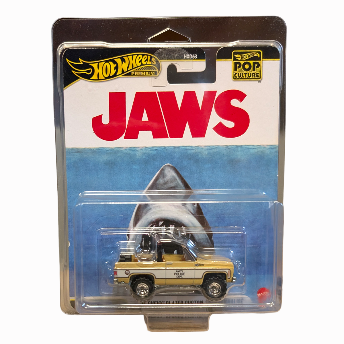 75 Chevrolet Blazer JAWS Custom Suv 1:64 Hot Wheels Pop Culture Mini-Vehicle by Mattel in package