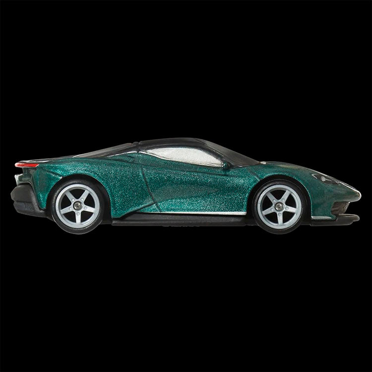 Mattel Hot Wheels premium 1:64 scale green Pininfarina Battista model car with detailed die-cast body