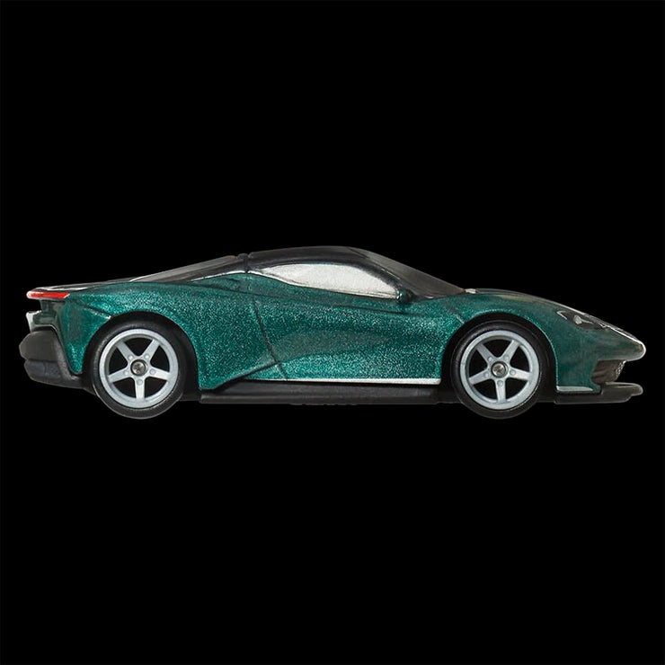 Mattel Hot Wheels premium 1:64 scale green Pininfarina Battista model car with detailed die-cast body