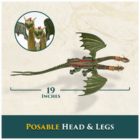 Spin Master How to Train Your Dragon Hideous Zippleback dragon with posable heads and legs, 19 inches long action figure.