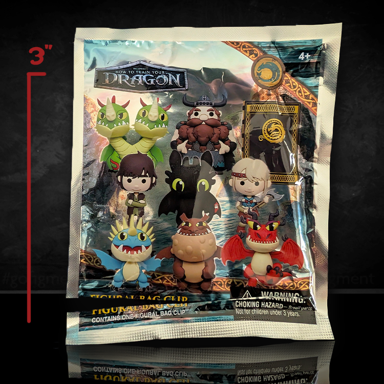 How to Train Your Dragon 3d Barf and Belch Hard PVC Foam Bag Clip NEW - Open