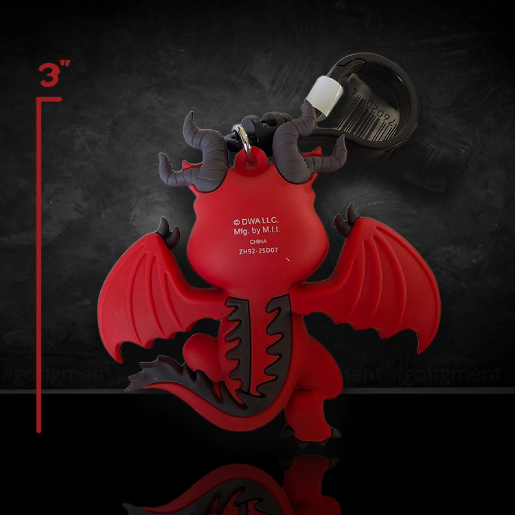 3-inch How to Train Your Dragon Hookfang figural bag clip made of hard PVC and foam with detailed wings and tail