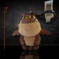 How to Train Your Dragon  3d Meatlug Hard PVC Foam Bag Clip NEW - Open