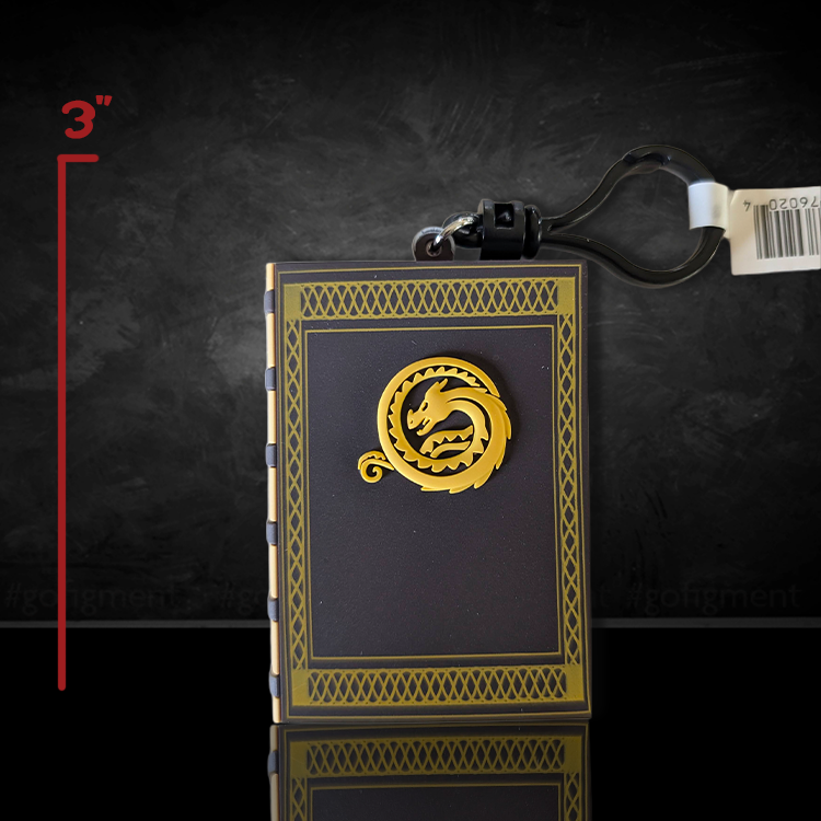 How to Train Your Dragon 3D Book of Dragons PVC foam bag clip with dragon emblem and keychain attachment