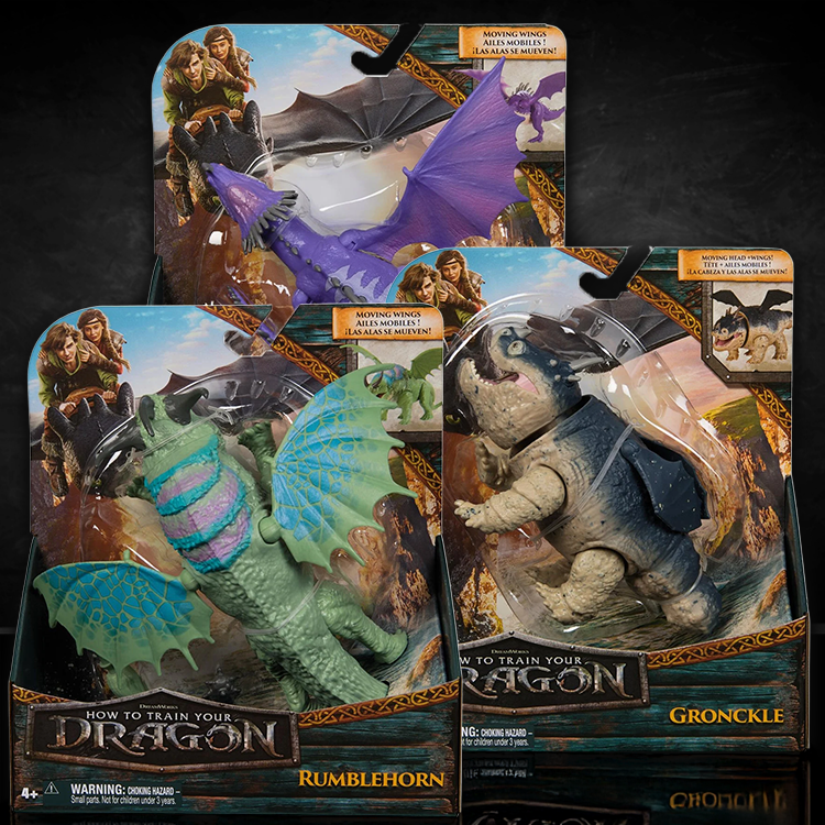 Image of How to Train Your Dragon Gronckle -Skrill - Rumblehorn Action Figure Case of 3