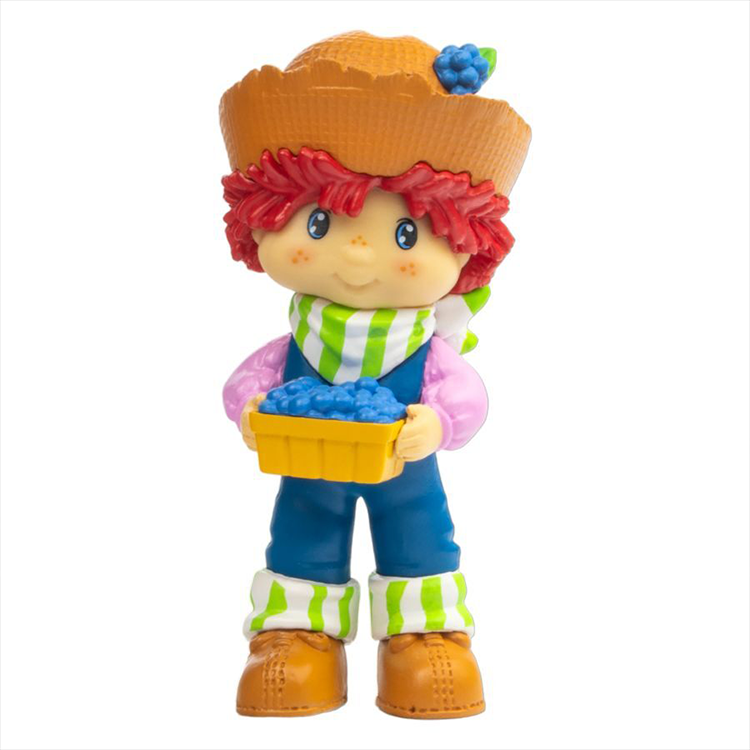 Loyal Subjects Strawberry Shortcake Huckleberry Pie Cheebee vinyl figure holding a basket of blueberries