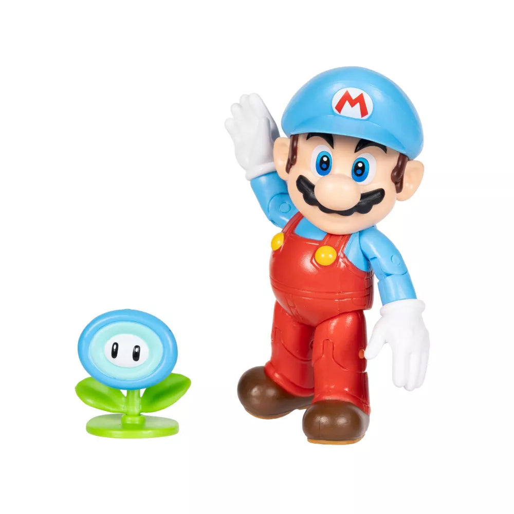 Super Mario Wave 49 - Ice Mario with Ice Flower 4" Action Figure Collectible