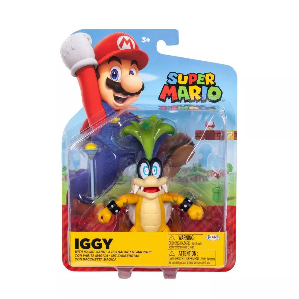 Super Mario Wave 49 - Iggy with Magic Wand 4" Action Figure Collectible