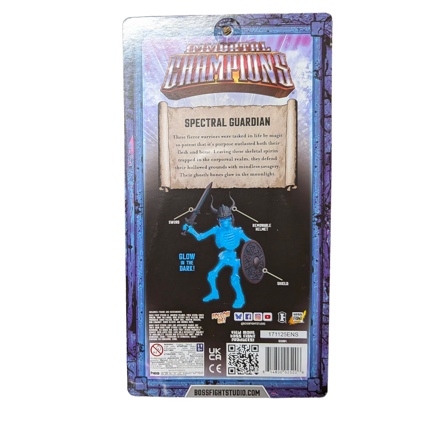 Undead Spectral Guardian Immortal Champions 5.5" Action Figure Boss Fight Studio back packaging