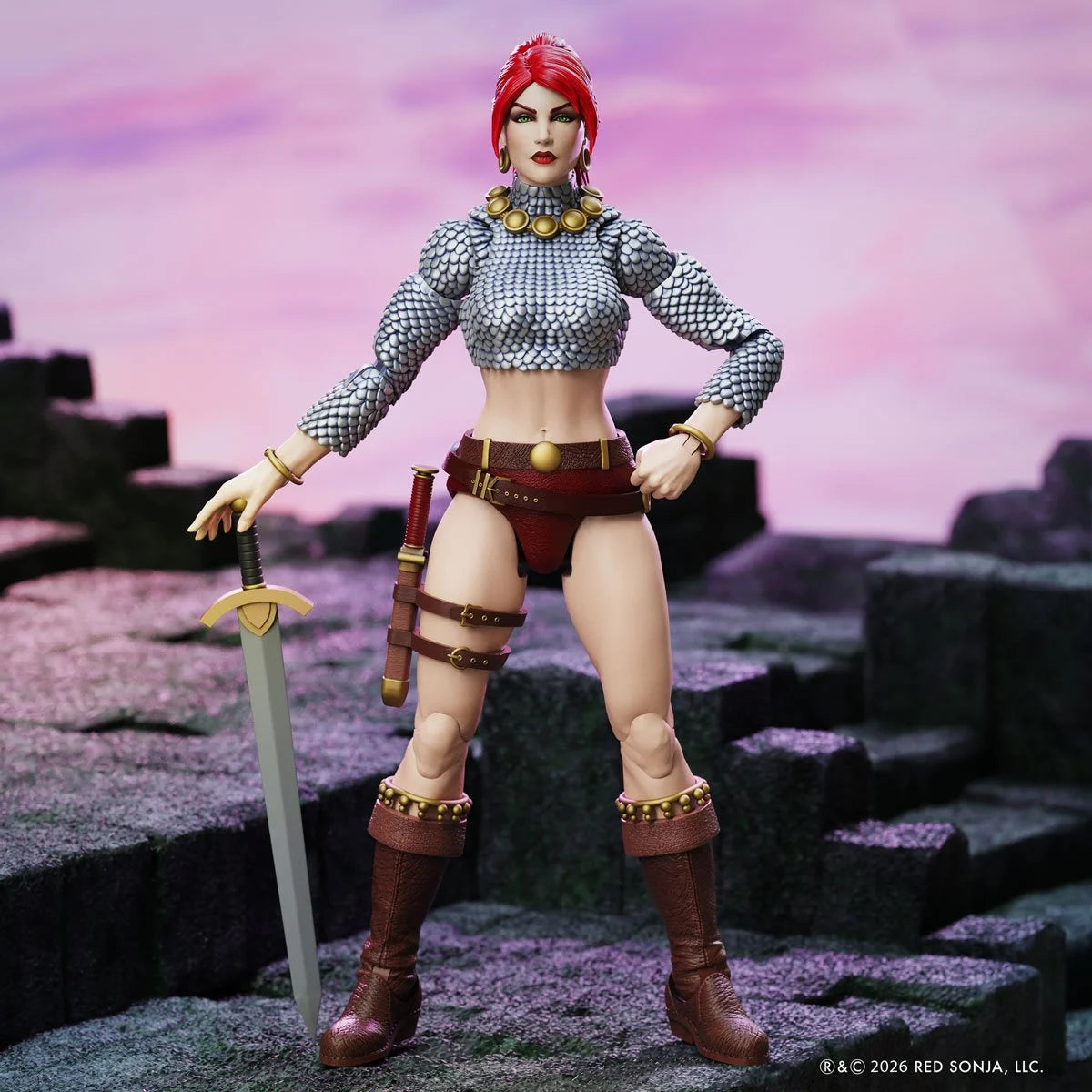 Immortal Red Sonja 6" Boss Fight Studio Action Figure Epic HACKS red haired warrior holding sword