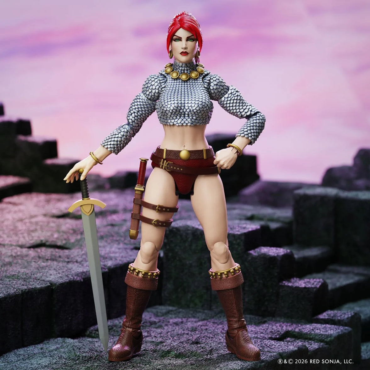 Immortal Red Sonja 6" Boss Fight Studio Action Figure Epic HACKS red haired warrior holding sword