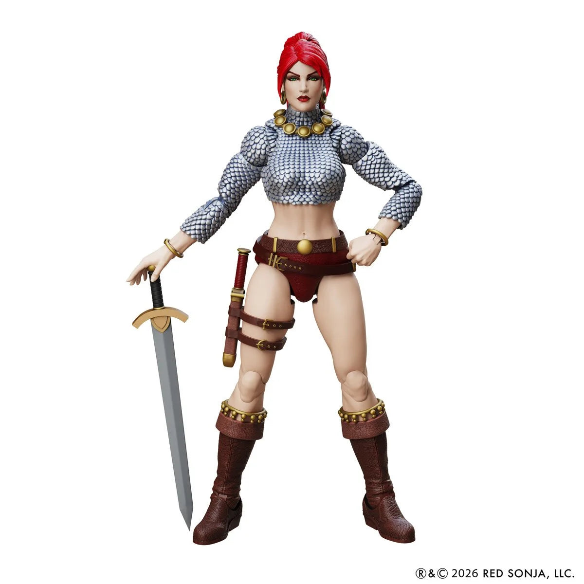 Immortal Red Sonja 6" Boss Fight Studio Action Figure Epic HACKS with sword and red hair