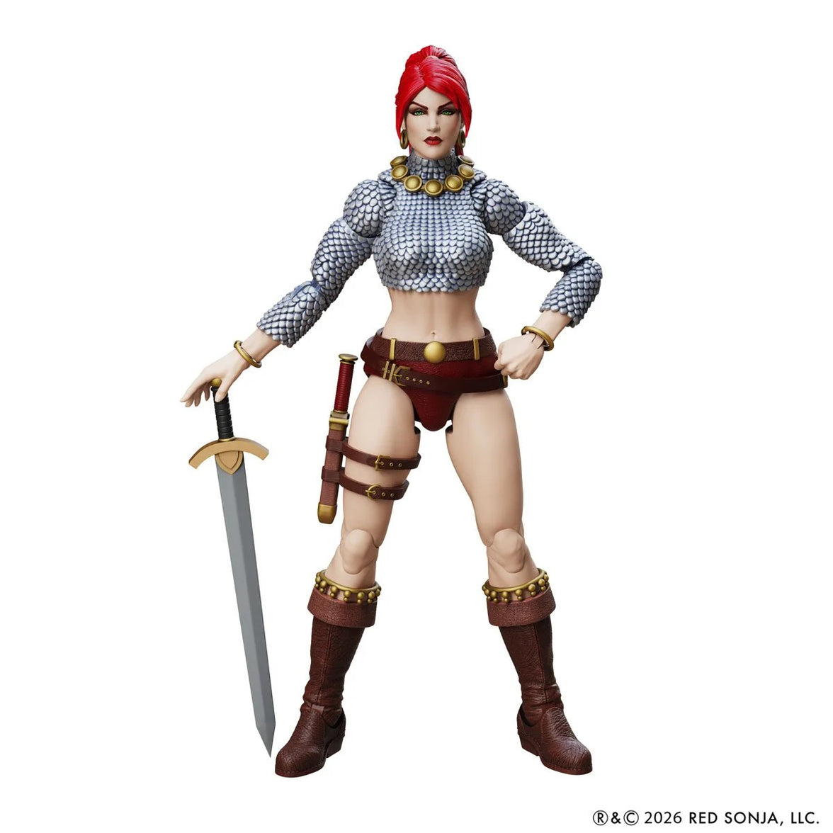 Immortal Red Sonja 6" Boss Fight Studio Action Figure Epic HACKS with sword and red hair