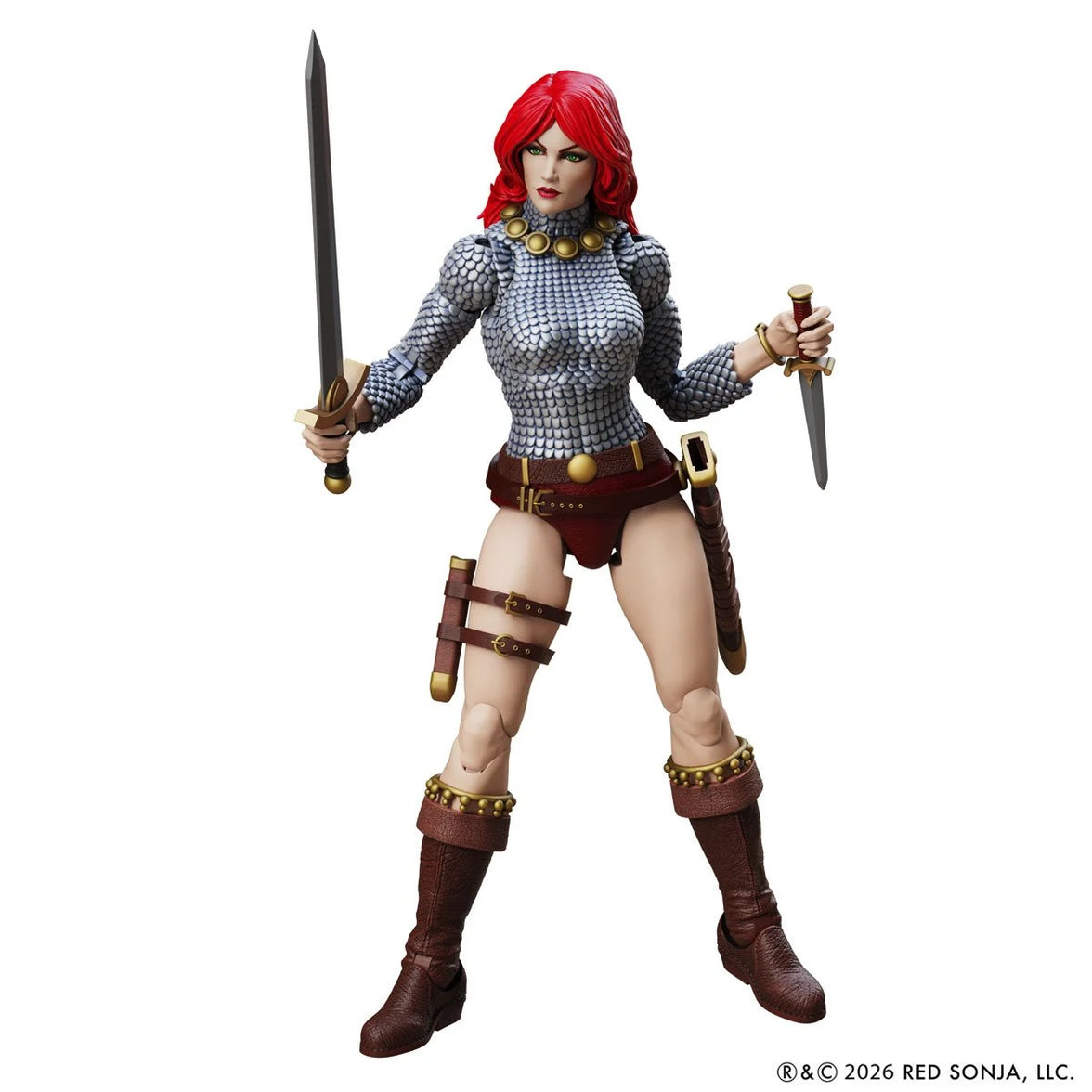 Immortal Red Sonja 6" Boss Fight Studio Action Figure Epic HACKS red haired warrior with swords