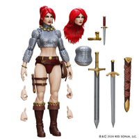 Immortal Red Sonja 6" Boss Fight Studio Action Figure Epic HACKS with swords and alternate head