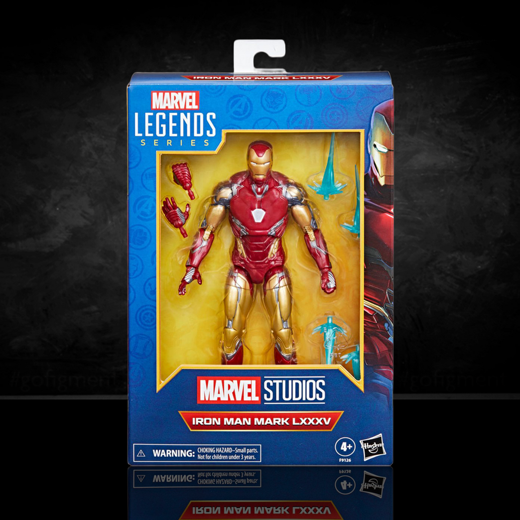 Iron Man Mark 85 (LXXXV) Marvel Legends 6" Action Figure Hasbro in packaging with accessories visible