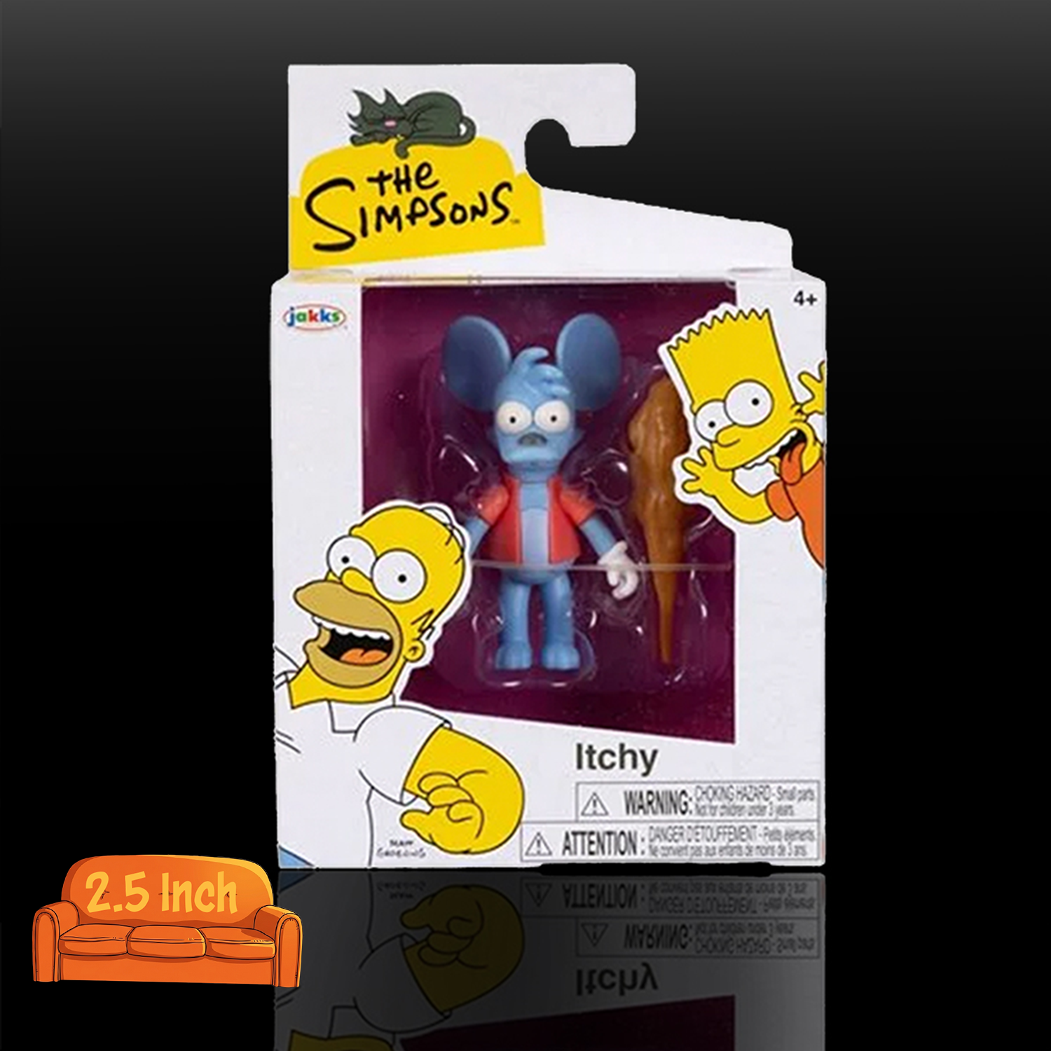 The Simpsons Itchy Action Figure 2 1/2" Scale of The Itchy and Scratchy Show
