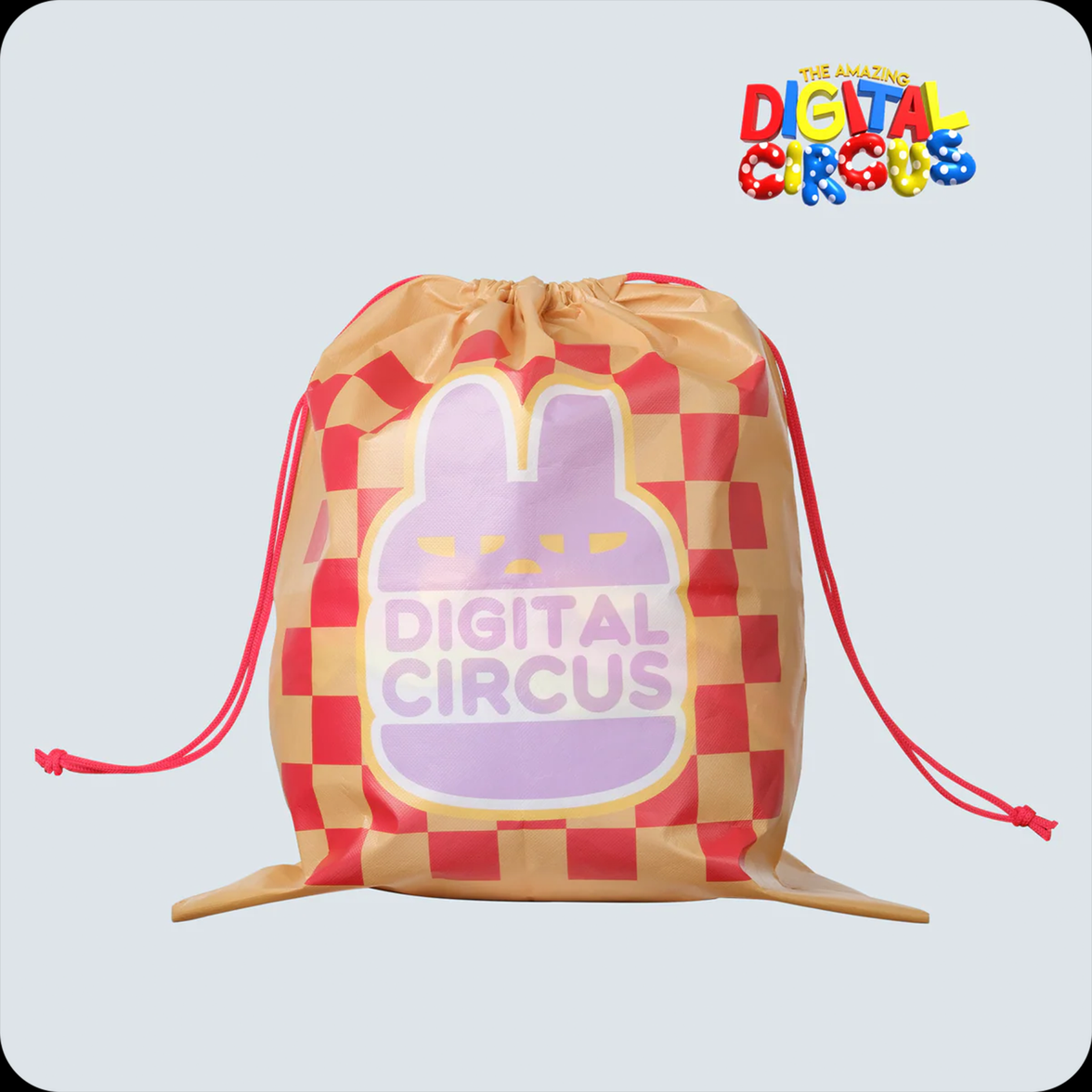 Jax Burger Plush The Amazing Digital Circus 12" Soft Plush Toy New With Tags Glitch Authentic drawstring bag with logo