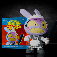 Glitch Digital Circus Animiniz figure dressed in maid costume holding bat with expressive face and large ears