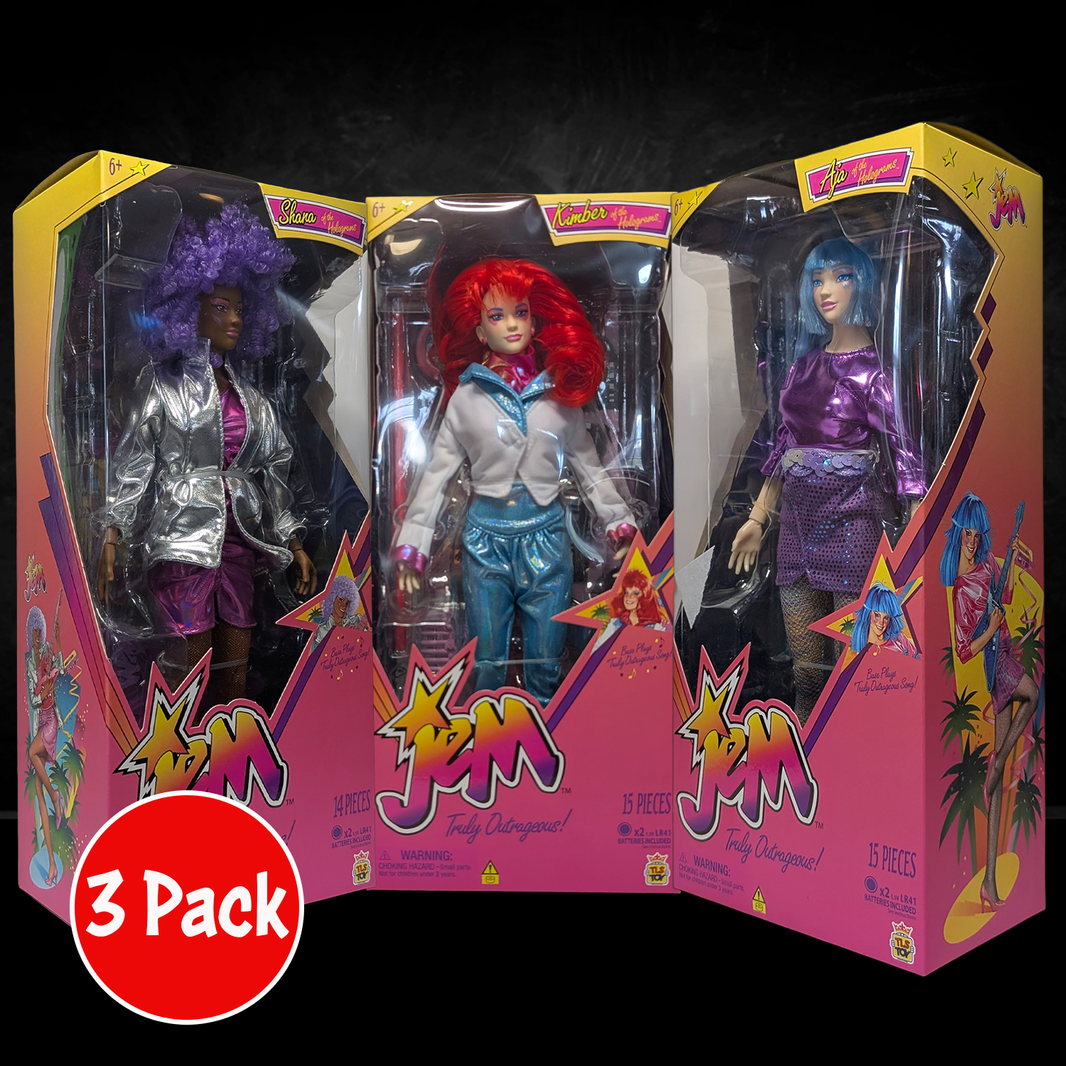 Jem and the Holograms Back Up 3 Pack BUNDLE Aja - Kimber - Shana 12-Inch Fashion Doll