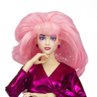 Jem and the Holograms 12 inch fashion doll with pink hair and shiny magenta outfit by Loyal Subjects