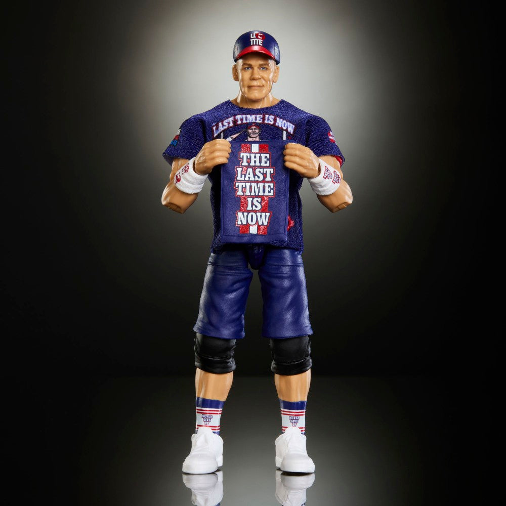 John Cena 6-Inch Mattel Action Figure WWE Elite Greatest Hits wearing blue shirt and cap