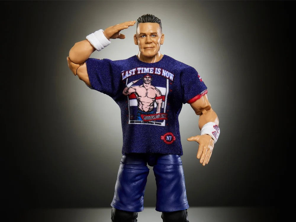 John Cena 6-Inch Mattel Action Figure WWE Elite Greatest Hits in graphic T-shirt and jeans