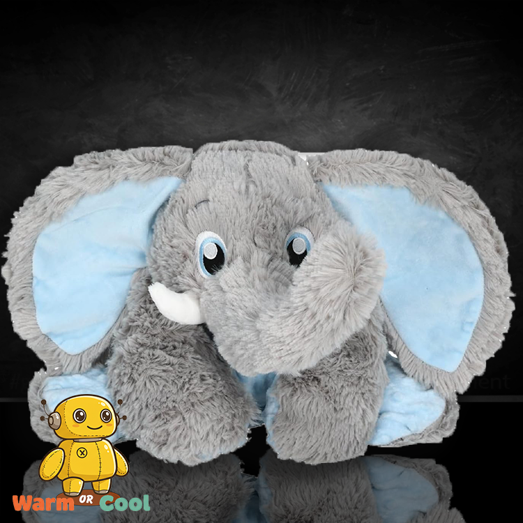 Soft jumbo elephant plush with calming lavender scent and therapeutic weighted comfort by GoFigment.