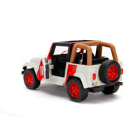 Jeep Wrangler 5.5 in. Jada Toys Vehicles 1992 Jurassic World 1:32 white and red die-cast Jeep model