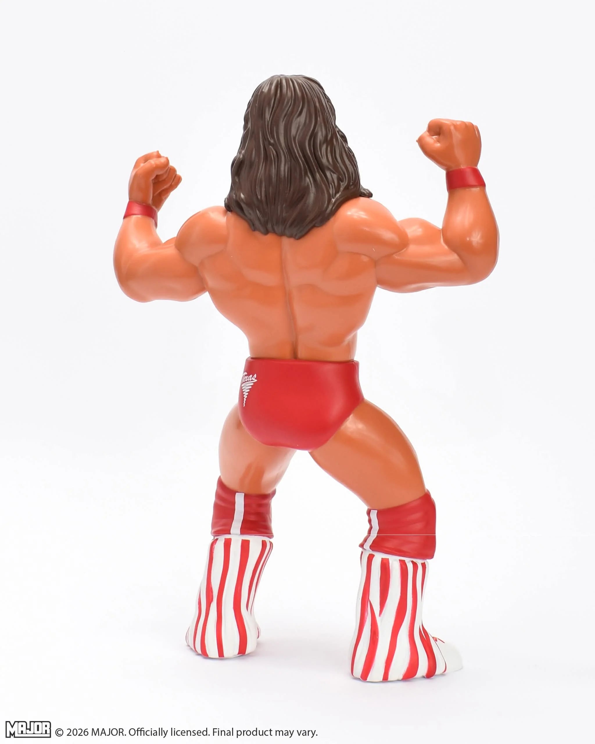Kerry Von Erich Major Big Rubber Guys 1:9 Scale 8-Inch Posed Wrestling Figure by Major showing back flexing pose