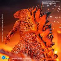 Burning Godzilla 7" Action Figure - Hiya Toys Exquisite Basic with fiery orange dorsal spines